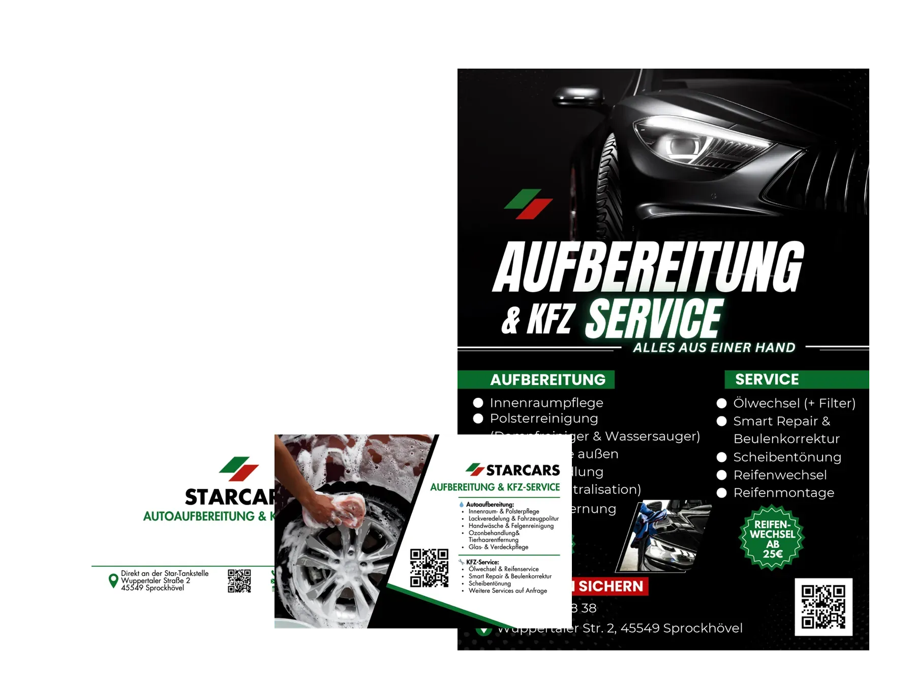 Star Cars Wuppertal — Markenauftritt & Werbemittel für Fahrzeugaufbereitung