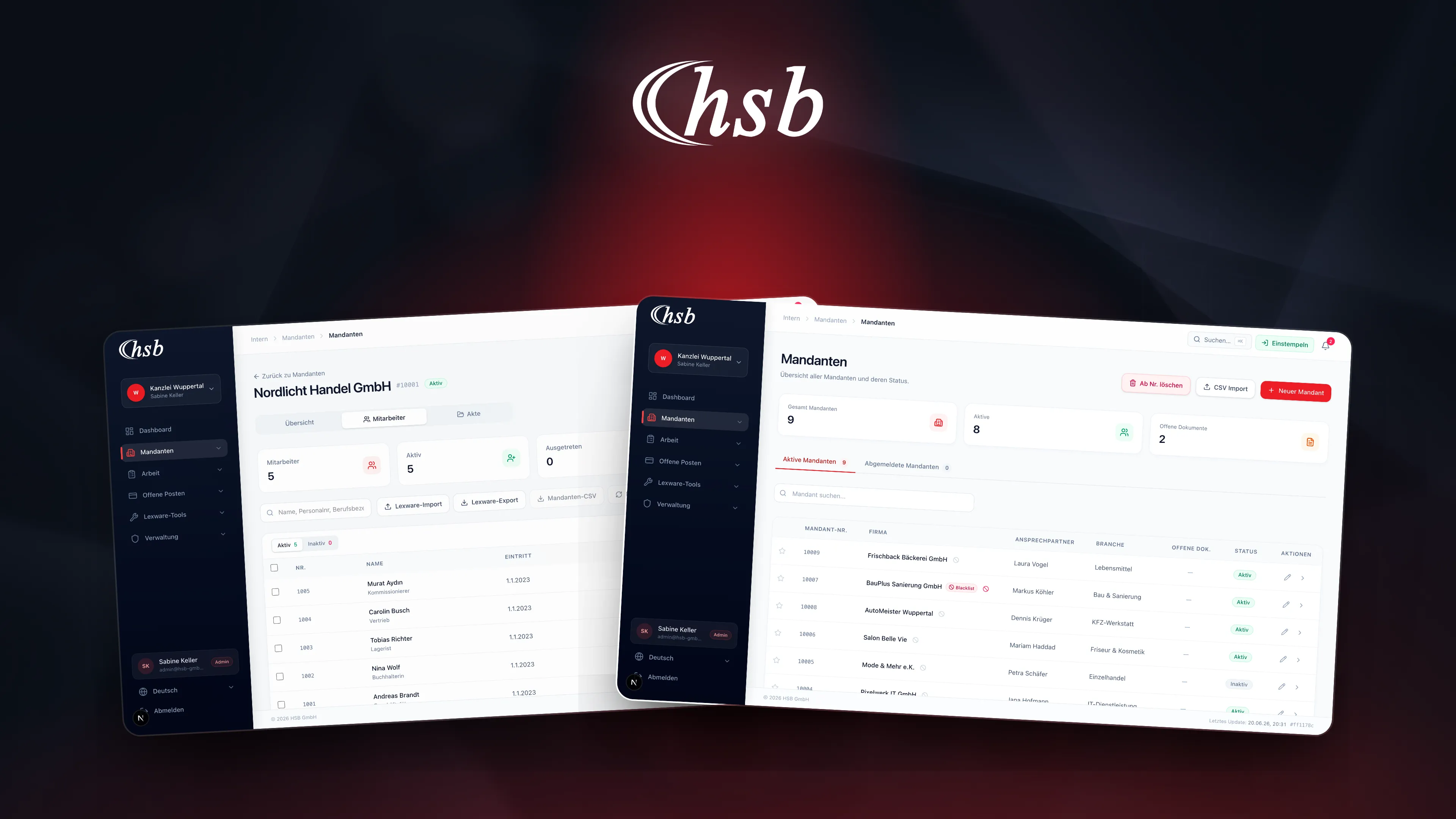 HSB GmbH — Maßgeschneiderte Business-Plattform für ein Buchhaltungs-Büro