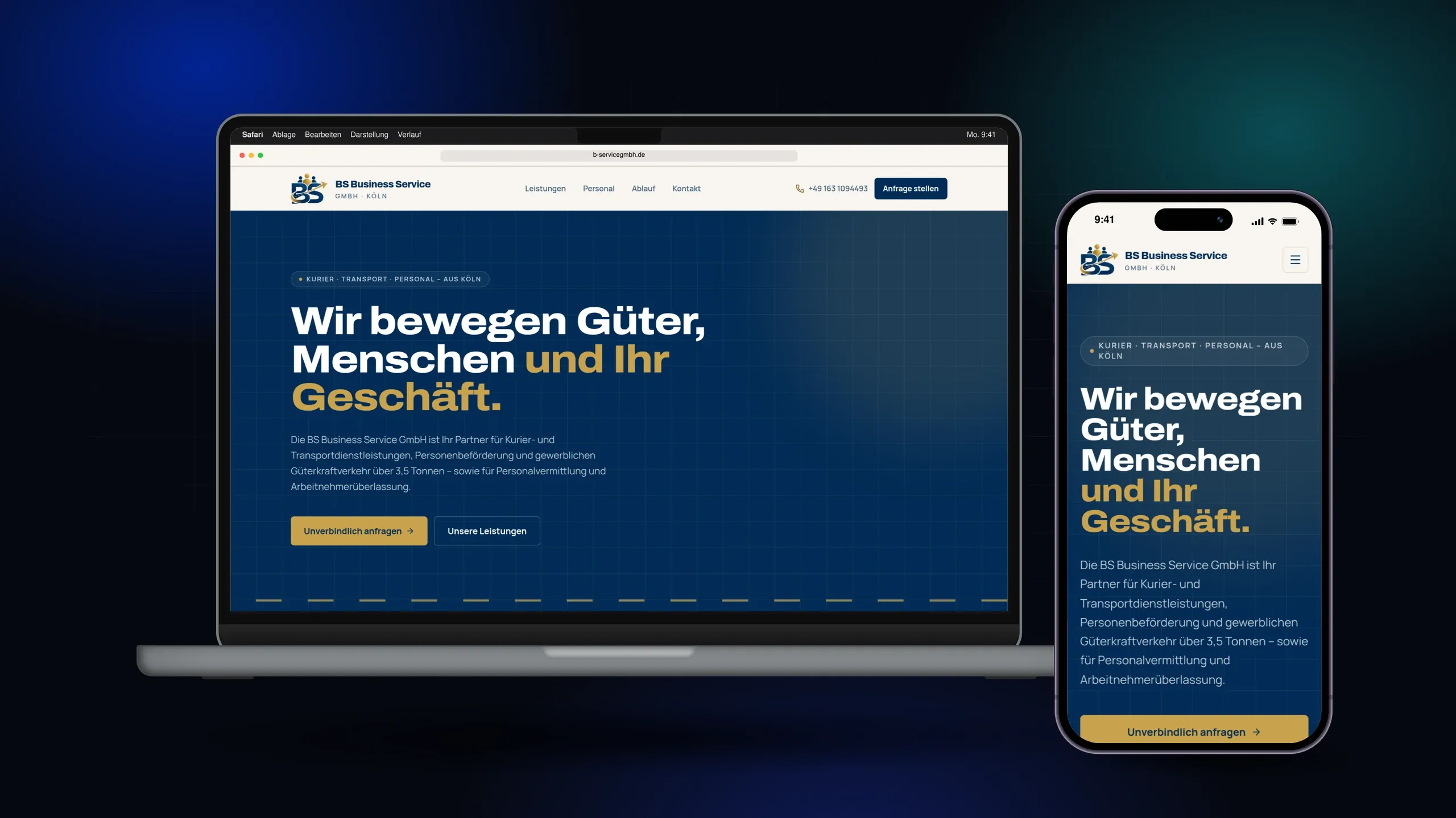 BS Business Service GmbH — Logo und Website für Transport- und Personaldienstleister