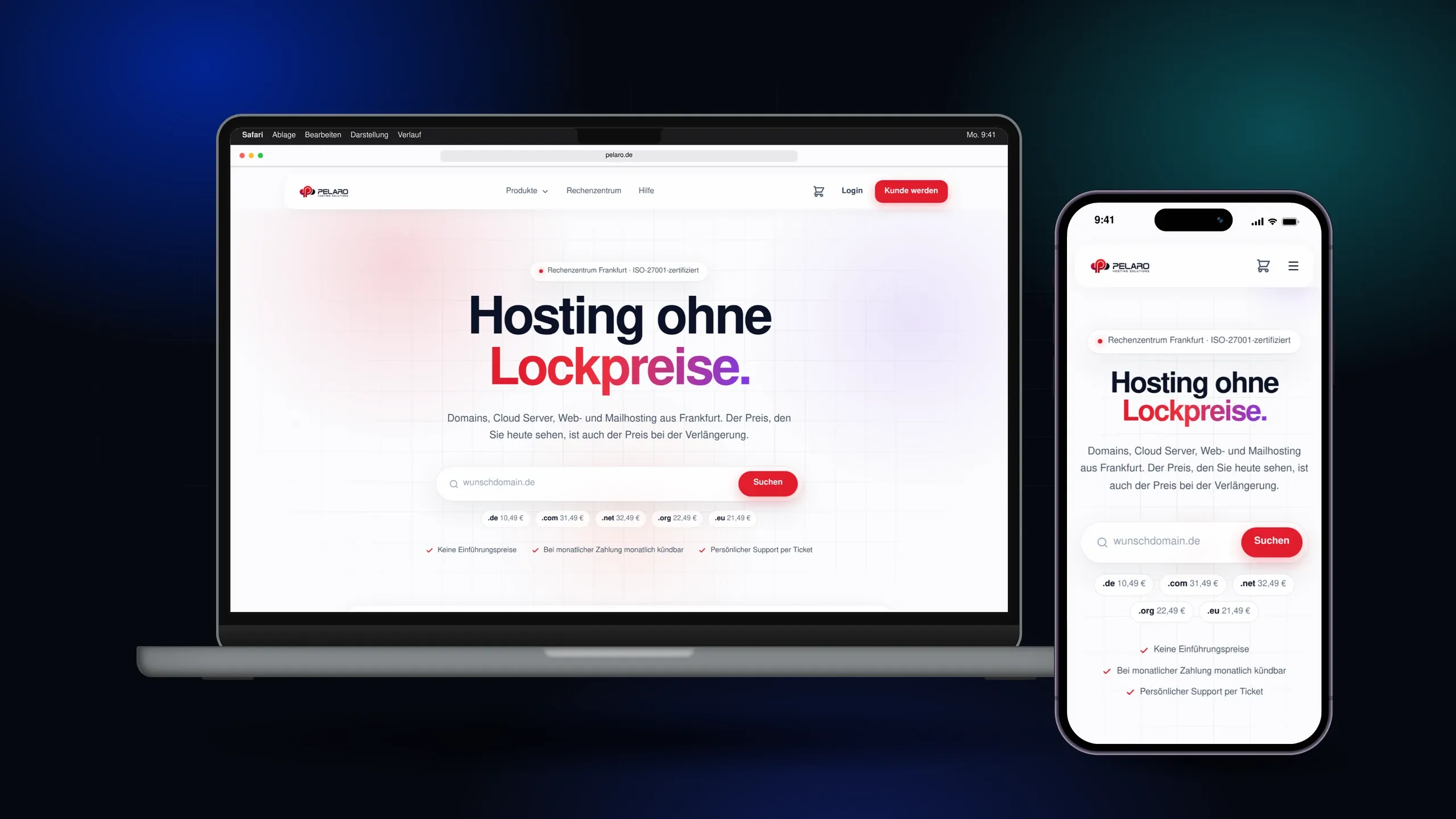Pelaro (eigenes Produkt) — Eigene Hosting-Plattform: Shop, Kundencenter und Provisioning